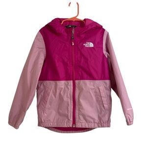 The North Face Girls' Two-Tone Pink Hooded Rain Jacket
